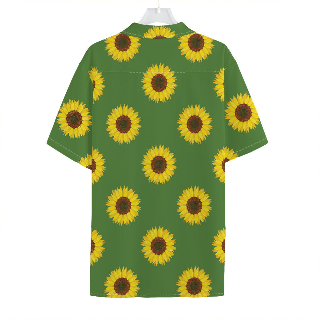 Green Sunflower Pattern Print Hawaiian Shirt