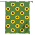 Green Sunflower Pattern Print House Flag