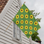 Green Sunflower Pattern Print House Flag
