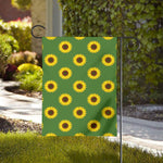 Green Sunflower Pattern Print House Flag