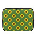 Green Sunflower Pattern Print Laptop Sleeve