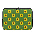 Green Sunflower Pattern Print Laptop Sleeve