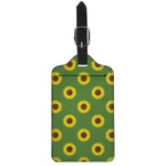 Green Sunflower Pattern Print Luggage Tag