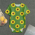 Green Sunflower Pattern Print Men's Bodysuit
