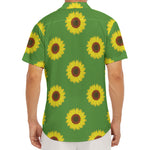 Green Sunflower Pattern Print Men's Deep V-Neck Shirt