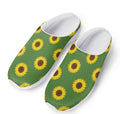 Green Sunflower Pattern Print Mesh Casual Shoes