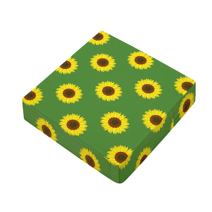 Green Sunflower Pattern Print Outdoor Seat Cushion Cover
