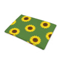 Green Sunflower Pattern Print Pet Cooling Mat Cover