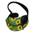 Green Sunflower Pattern Print Pet Sling Carrier
