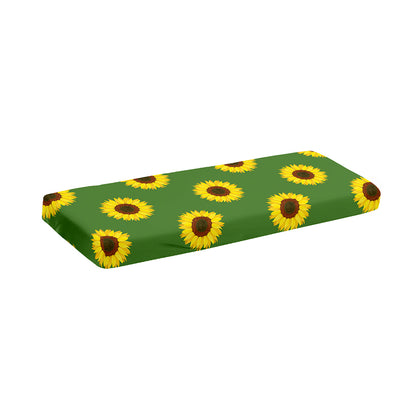 Green Sunflower Pattern Print Piano Keyboard Cover