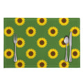 Green Sunflower Pattern Print Placemat