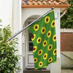 Green Sunflower Pattern Print Polyester Flag