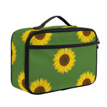 Green Sunflower Pattern Print Portable Lunch Bag