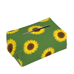 Green Sunflower Pattern Print Rectangle Tissue Box Cover