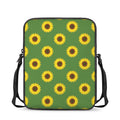 Green Sunflower Pattern Print Rectangular Crossbody Bag