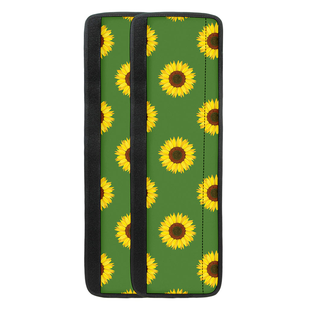 Green Sunflower Pattern Print Refrigerator Handle Covers
