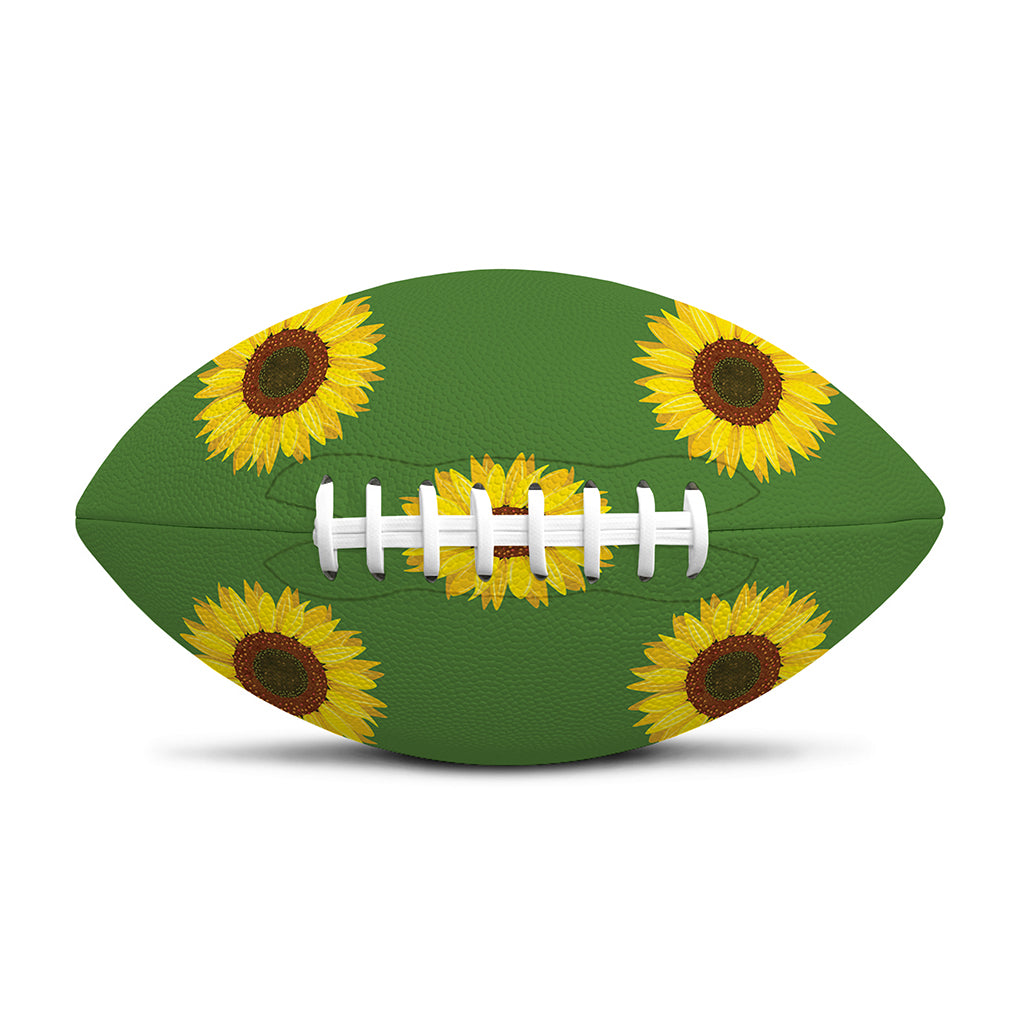 Green Sunflower Pattern Print Rugby Ball
