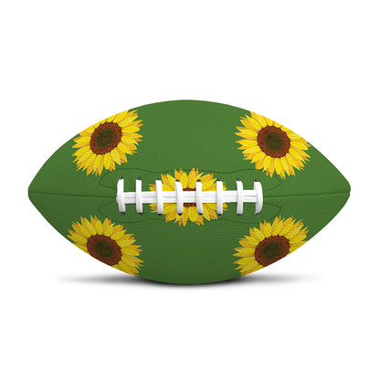 Green Sunflower Pattern Print Rugby Ball