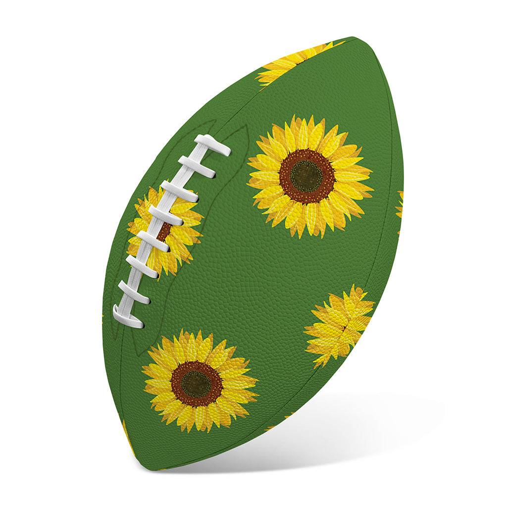 Green Sunflower Pattern Print Rugby Ball