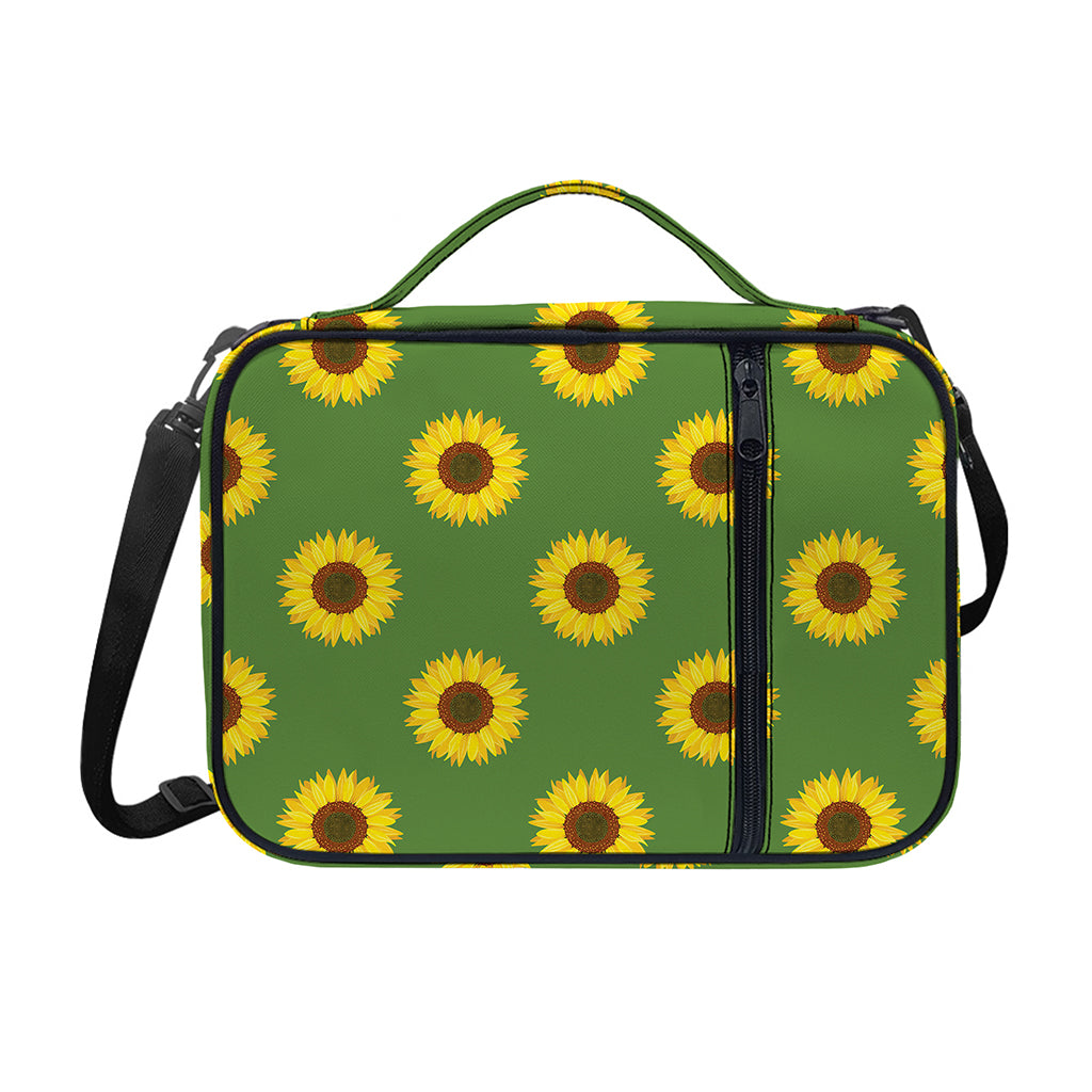 Green Sunflower Pattern Print Shoulder Strap Bible Bag
