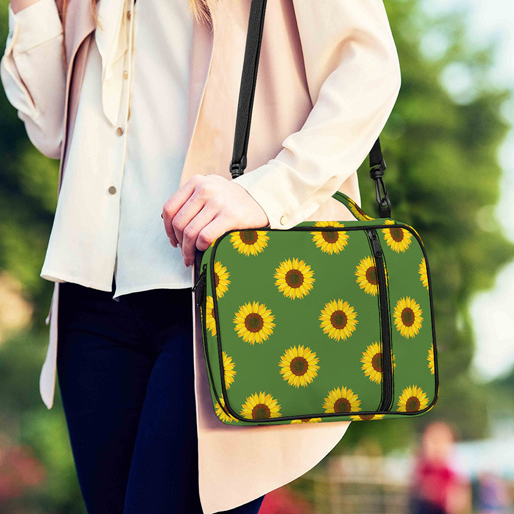 Green Sunflower Pattern Print Shoulder Strap Bible Bag