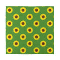 Green Sunflower Pattern Print Silk Bandana