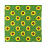 Green Sunflower Pattern Print Silk Bandana