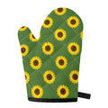 Green Sunflower Pattern Print Single Oven Mitt