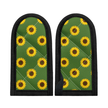 Green Sunflower Pattern Print Skillet Handle Cover