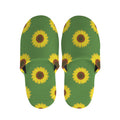 Green Sunflower Pattern Print Slippers