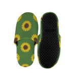 Green Sunflower Pattern Print Slippers