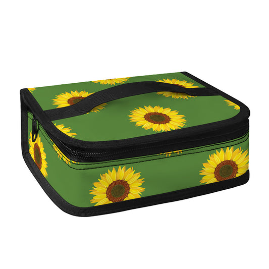 Green Sunflower Pattern Print Small Lunch Bag