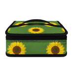 Green Sunflower Pattern Print Small Lunch Bag