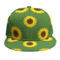 Green Sunflower Pattern Print Snapback Cap