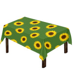 Green Sunflower Pattern Print Tablecloth