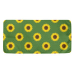 Green Sunflower Pattern Print Towel