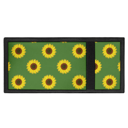 Green Sunflower Pattern Print Trifold Wallet
