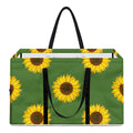 Green Sunflower Pattern Print Utility Tote Bag