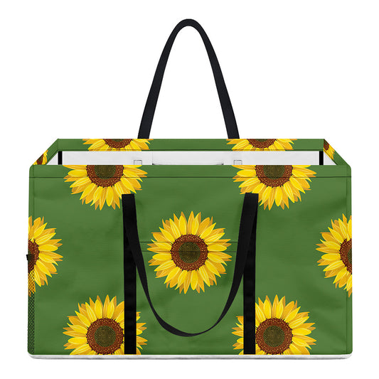 Green Sunflower Pattern Print Utility Tote Bag