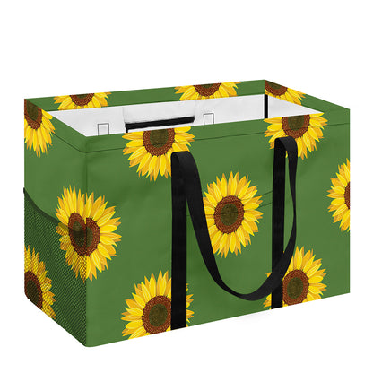 Green Sunflower Pattern Print Utility Tote Bag