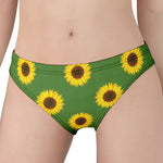 Green Sunflower Pattern Print Women's Panties