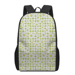 Green Tartan Daisy Pattern Print 17 Inch Backpack