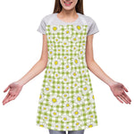 Green Tartan Daisy Pattern Print Adjustable Apron