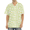 Green Tartan Daisy Pattern Print Aloha Shirt