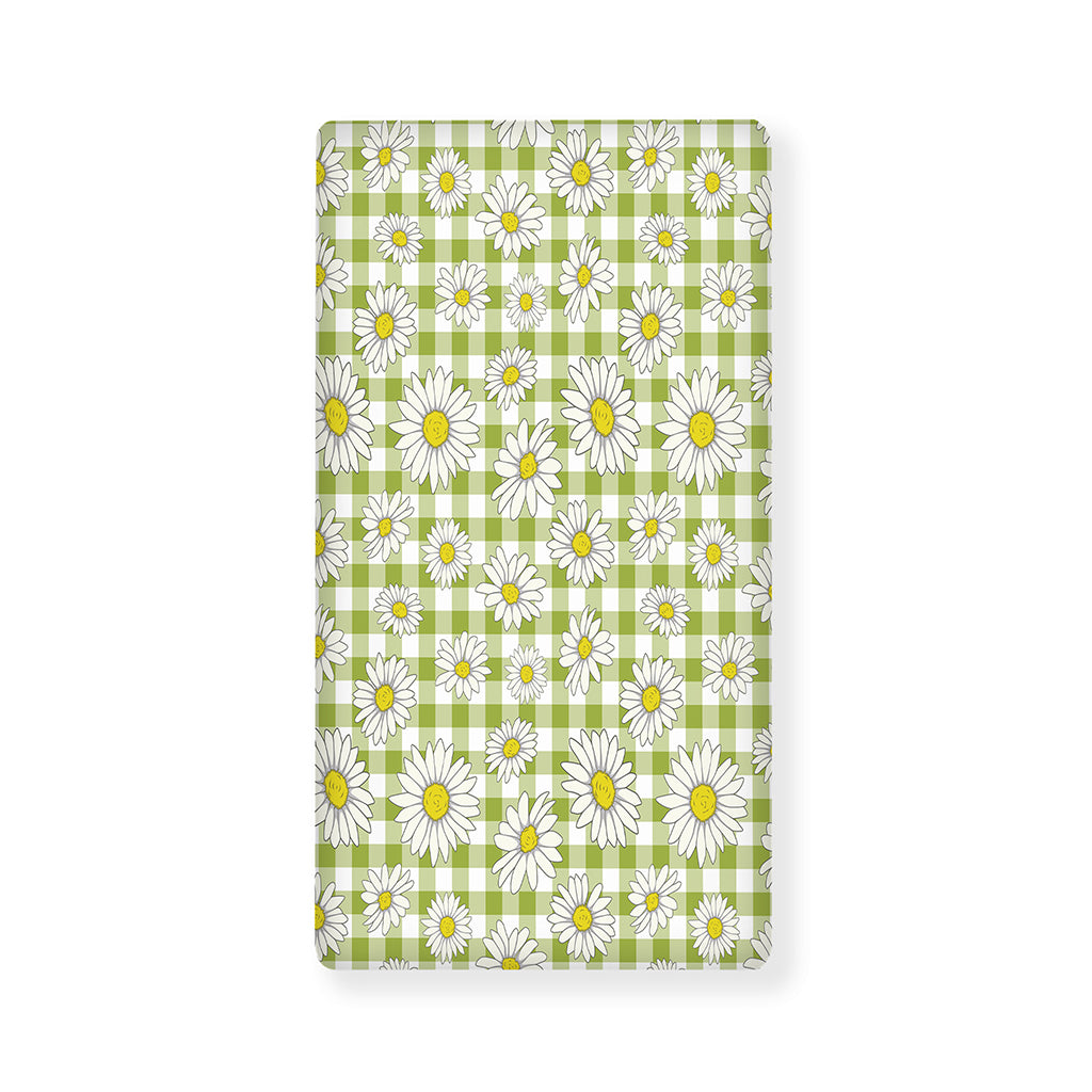 Green Tartan Daisy Pattern Print Baby Crib Sheet