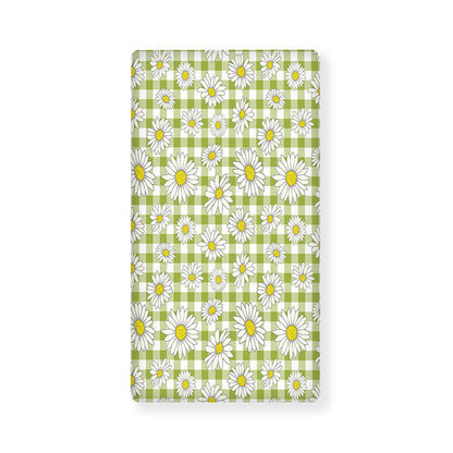 Green Tartan Daisy Pattern Print Baby Crib Sheet