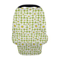 Green Tartan Daisy Pattern Print Baby Seat Cover