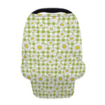 Green Tartan Daisy Pattern Print Baby Seat Cover