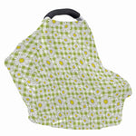 Green Tartan Daisy Pattern Print Baby Seat Cover