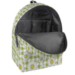 Green Tartan Daisy Pattern Print Backpack